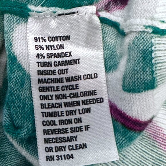 Crown & Ivy Unique Eclectic Pelican Print Cardigan Sweater Green Red Sz Large - Picture 8 of 10